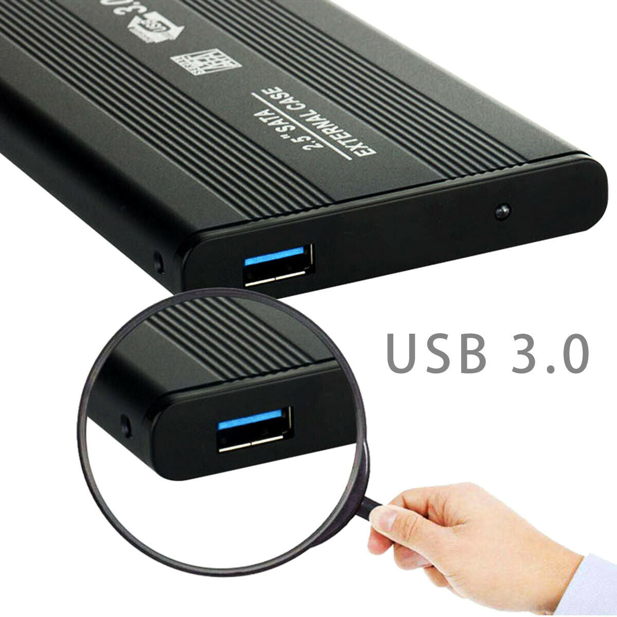USB 3.0 External Backup Hard Drive Slim Case Enclosure 2.5" Portable HDD Sata SSD