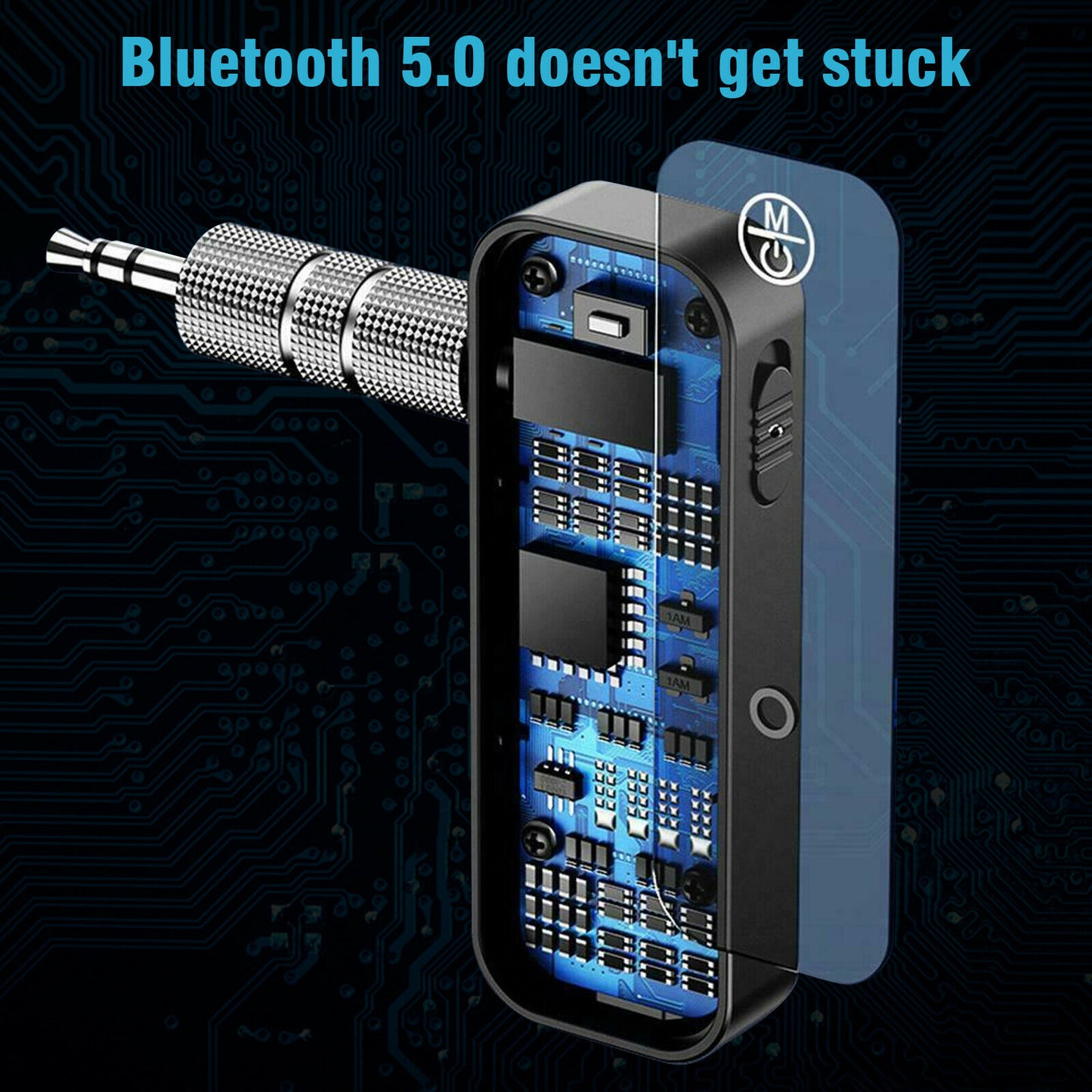 Bluetooth 5.0 Wireless Audio Adapter Transmitter Receiver 2-in-1 with 3.5mm for TV PC Stereo System Headphones Car Speaker
