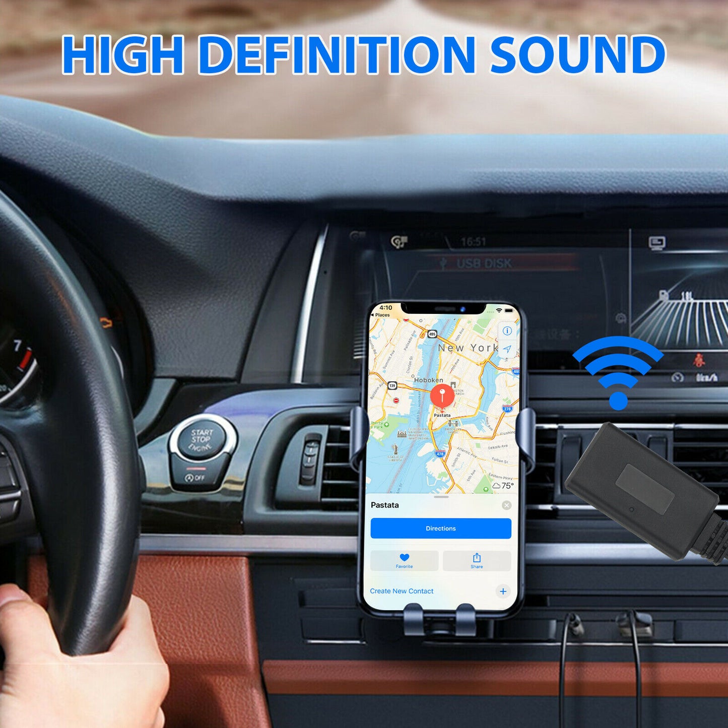 Bluetooth 5.0 Receiver Adapter USB + 3.5mm Jack Stereo Audio For Car AUX Speaker