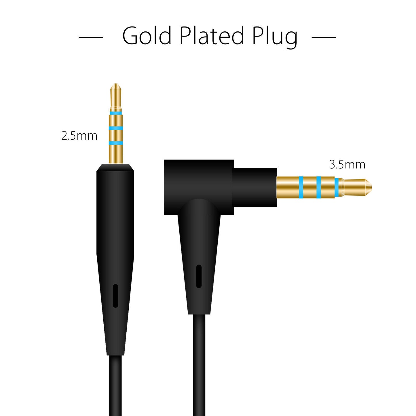 Audio Cable Wire Cord With Mic & Remote in Blue for Bose QuietComfort 25 35 QC25 QC35 QC25 ii QC35 ii SoundTrue OE SoundLink OE2 OE2i Headphones