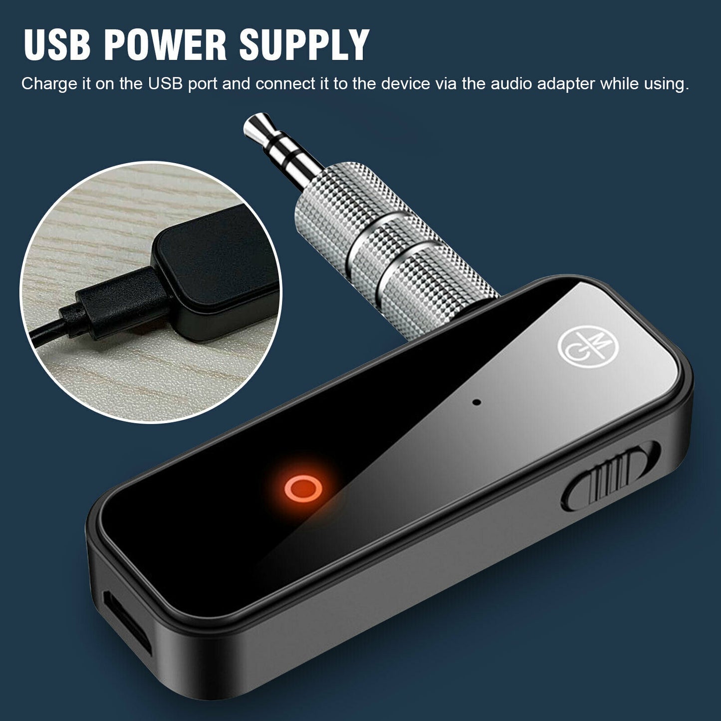 Bluetooth 5.0 Wireless Audio Adapter Transmitter Receiver 2-in-1 with 3.5mm for TV PC Stereo System Headphones Car Speaker