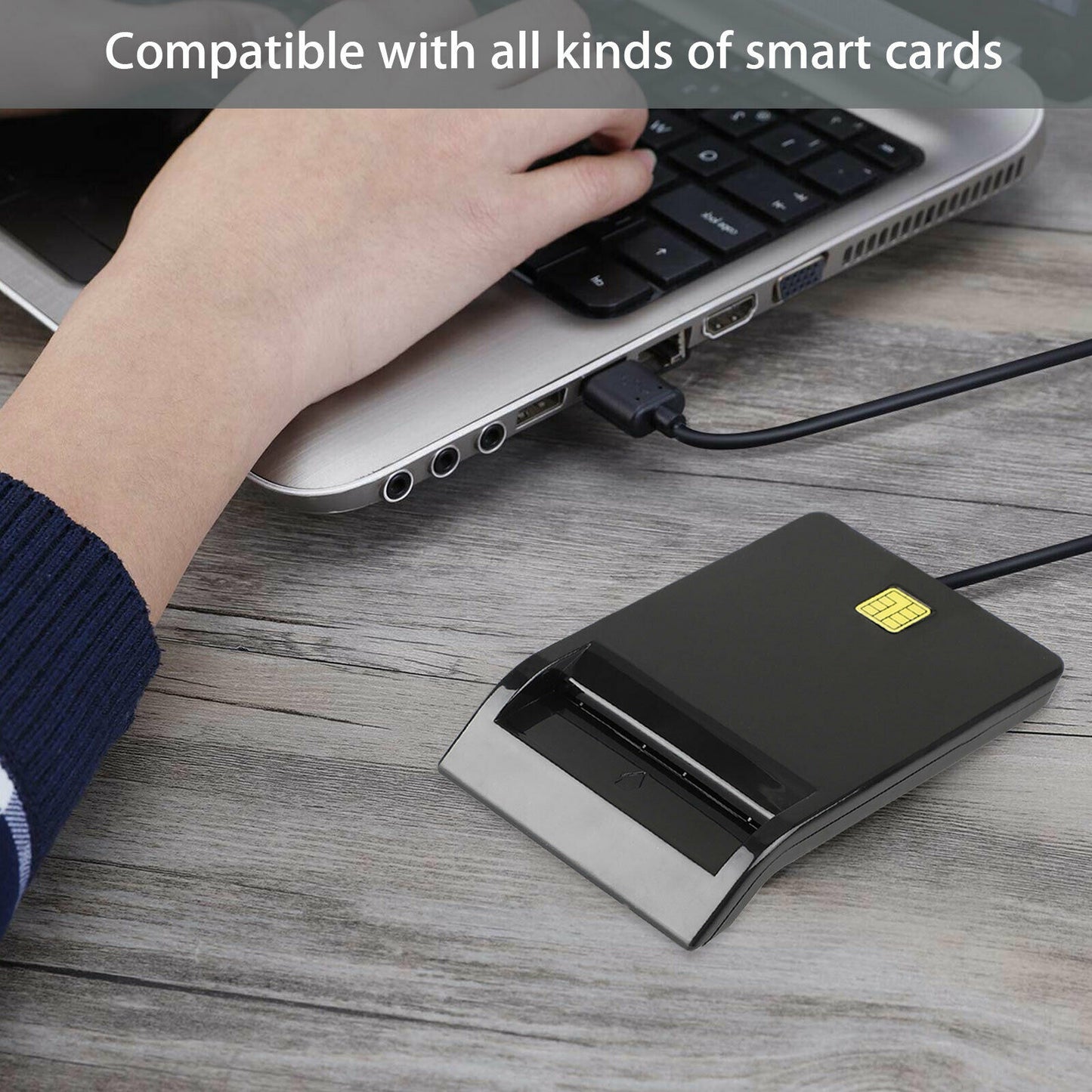 USB Smart Card Reader Common Access CAC ID IC ATM Bank Card Cloner Connector