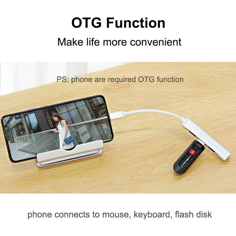 USB C HUB 3.0 Type C 4-Port Multi-Splitter OTG Adapter for PC Android Laptop Mac