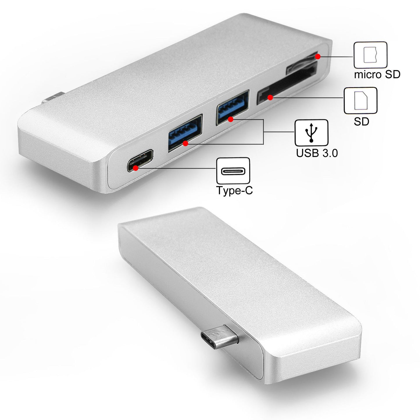 5in1 USB 3.1 Type-C to USB 3.0 USB-C Charging Port Card Reader Adapter Cable HUB Combo