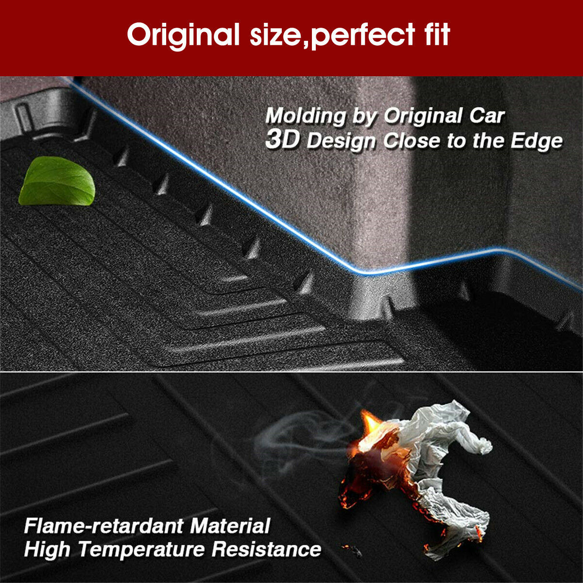 Heavy Duty Waterproof Rear Cargo Rubber Mat Boot Liner Luggage Tray for Tesla Model 3 2017-2023