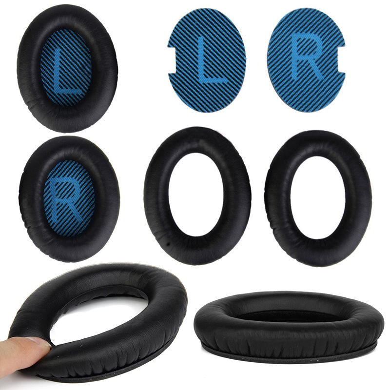 Black Replacement Ear Pads Cushions for Bose QuietComfort 35 QC35 I II Headphone