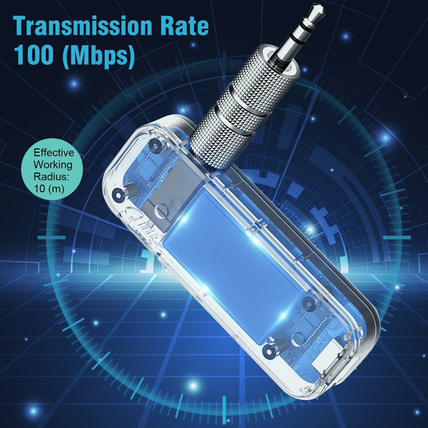 Bluetooth 5.0 Wireless Audio Adapter Transmitter Receiver 2-in-1 with 3.5mm for TV PC Stereo System Headphones Car Speaker