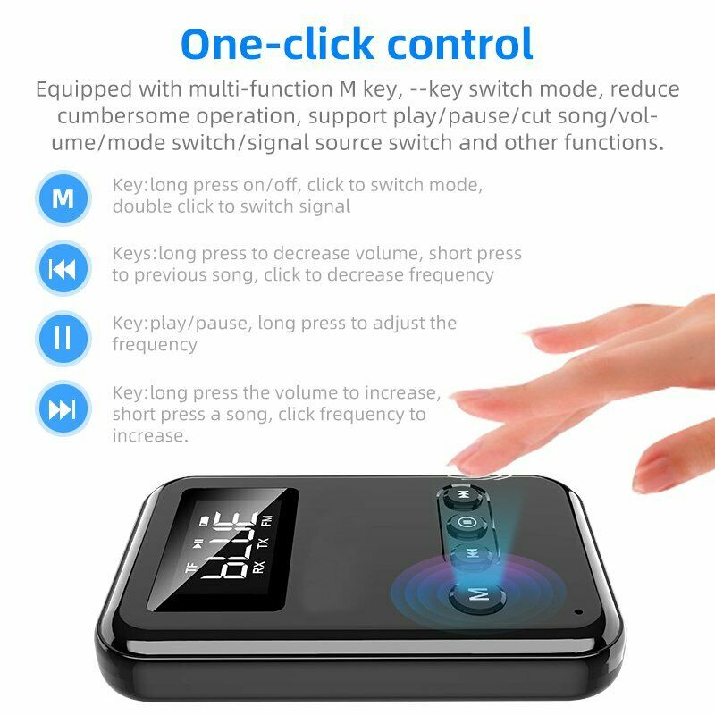 5-in-1 Bluetooth 5.0 Adapter for Audio Transmitter/Receiver 3.5mm Stereo Audio