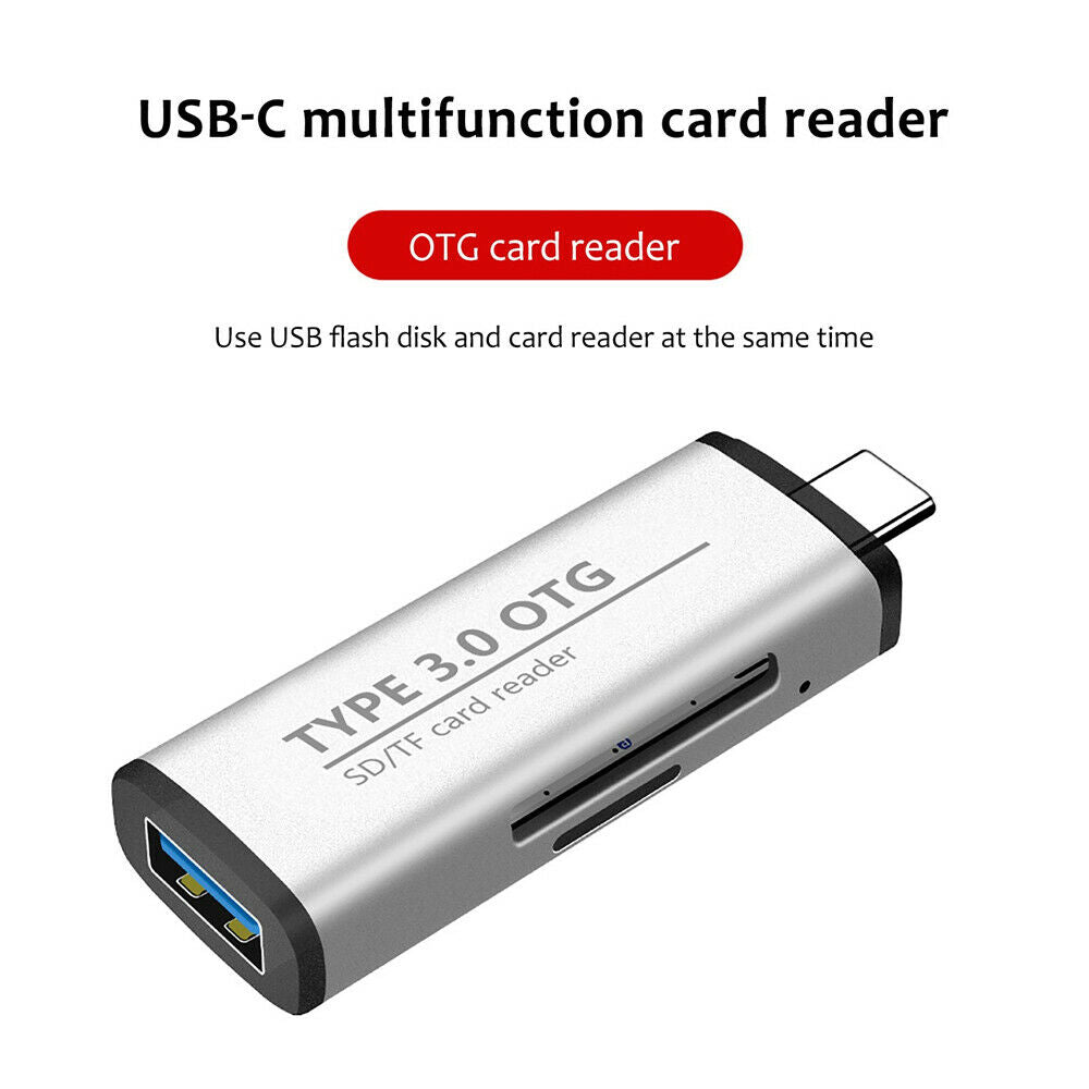 USB C SD/ Micro SD/ TF Memory Card Reader Type-C to Female USB 3.0 OTG Memory Adapter Phone Laptop Computer