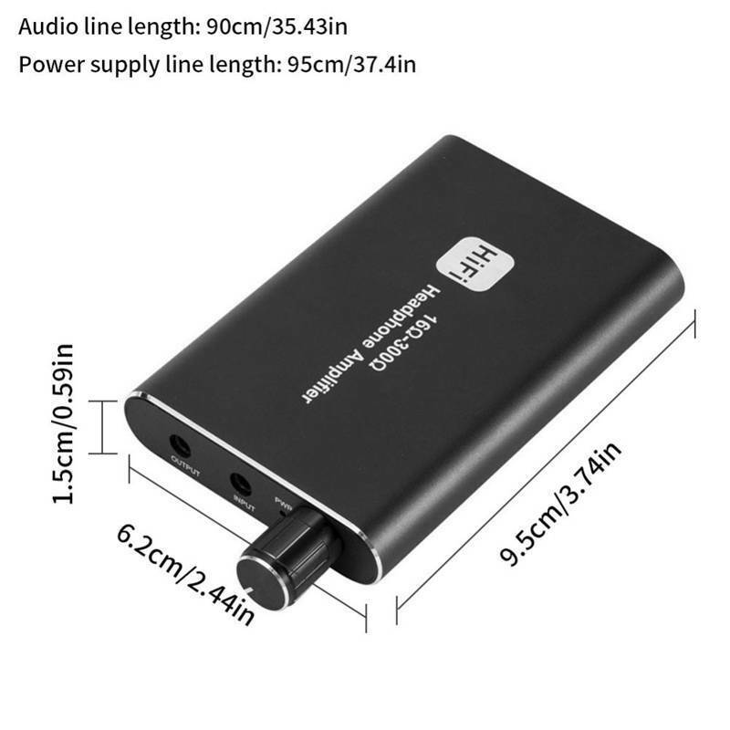 Portable Headphone Amplifier with Lithium Battery Two-Stage Gain Switch 3.5mm Audio Rechargeble HiFi AMP for MP3 MP4 Mobile Phone ipad PC