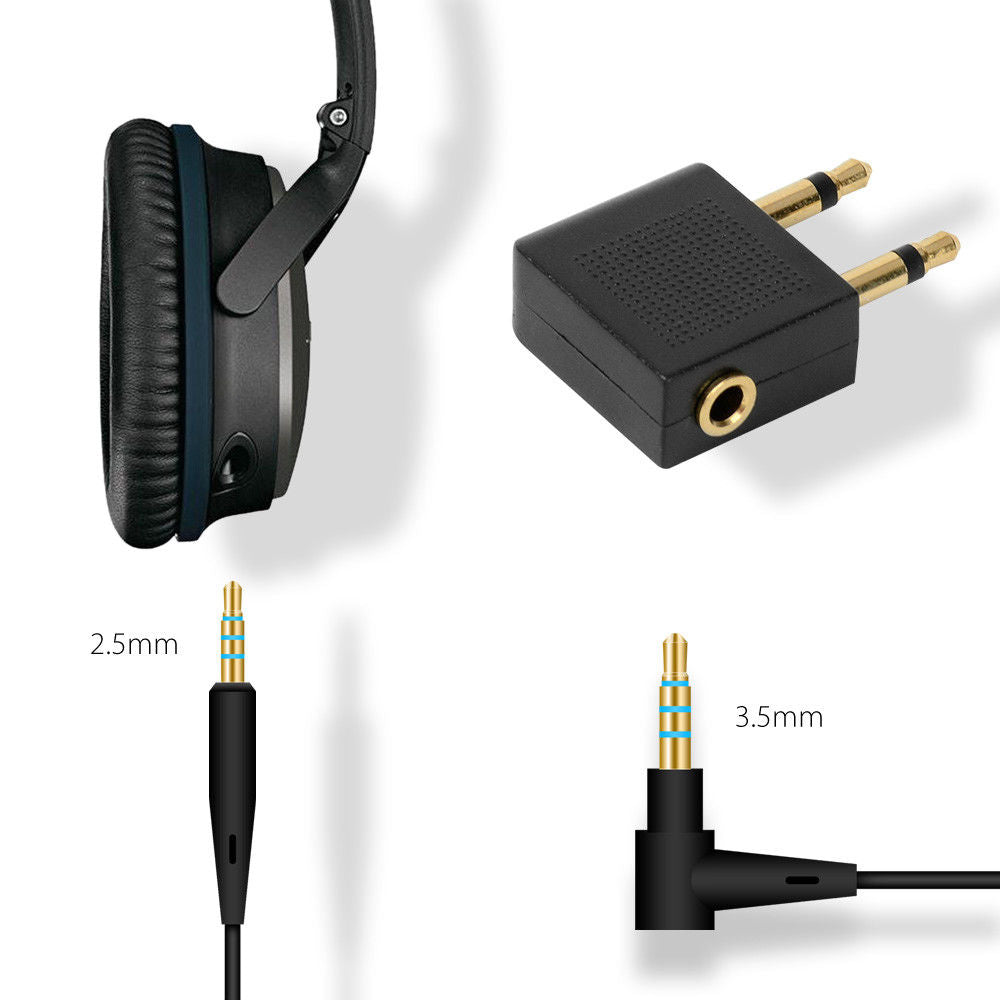 Audio Cable Wire Cord With Mic & Remote in Blue for Bose QuietComfort 25 35 QC25 QC35 QC25 ii QC35 ii SoundTrue OE SoundLink OE2 OE2i Headphones