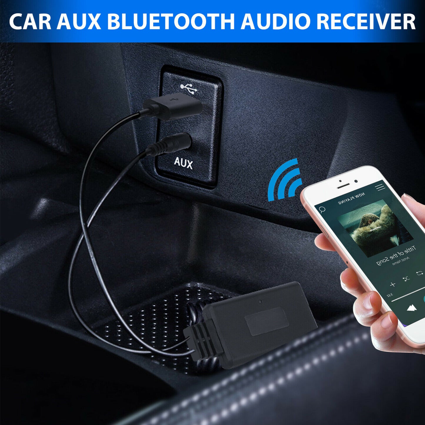 Bluetooth 5.0 Receiver Adapter USB + 3.5mm Jack Stereo Audio For Car AUX Speaker