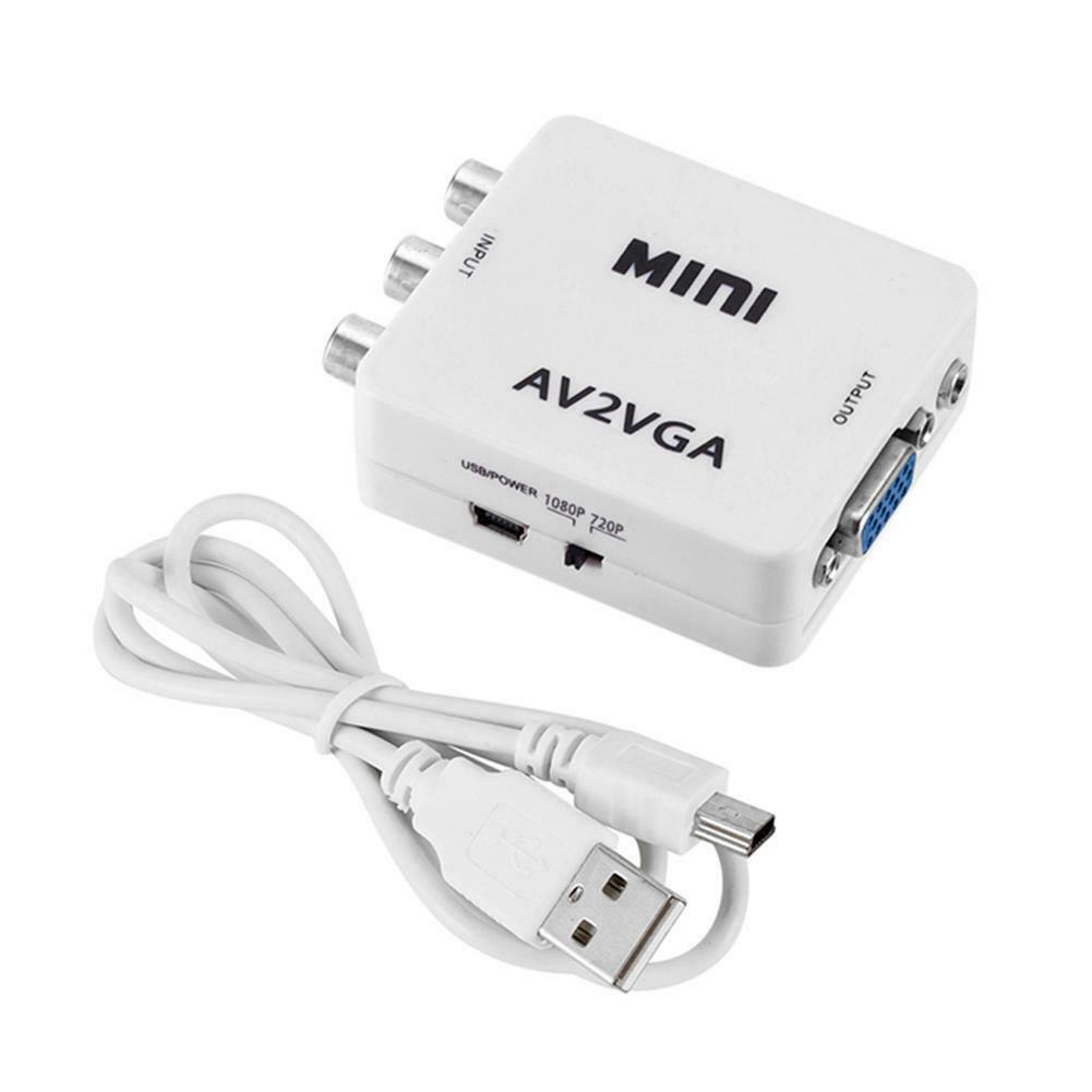 AV2VGA RCA Composite AV CVBS 3RCA to VGA HD Video Cable Converter Adapter with 3.5mm Audio