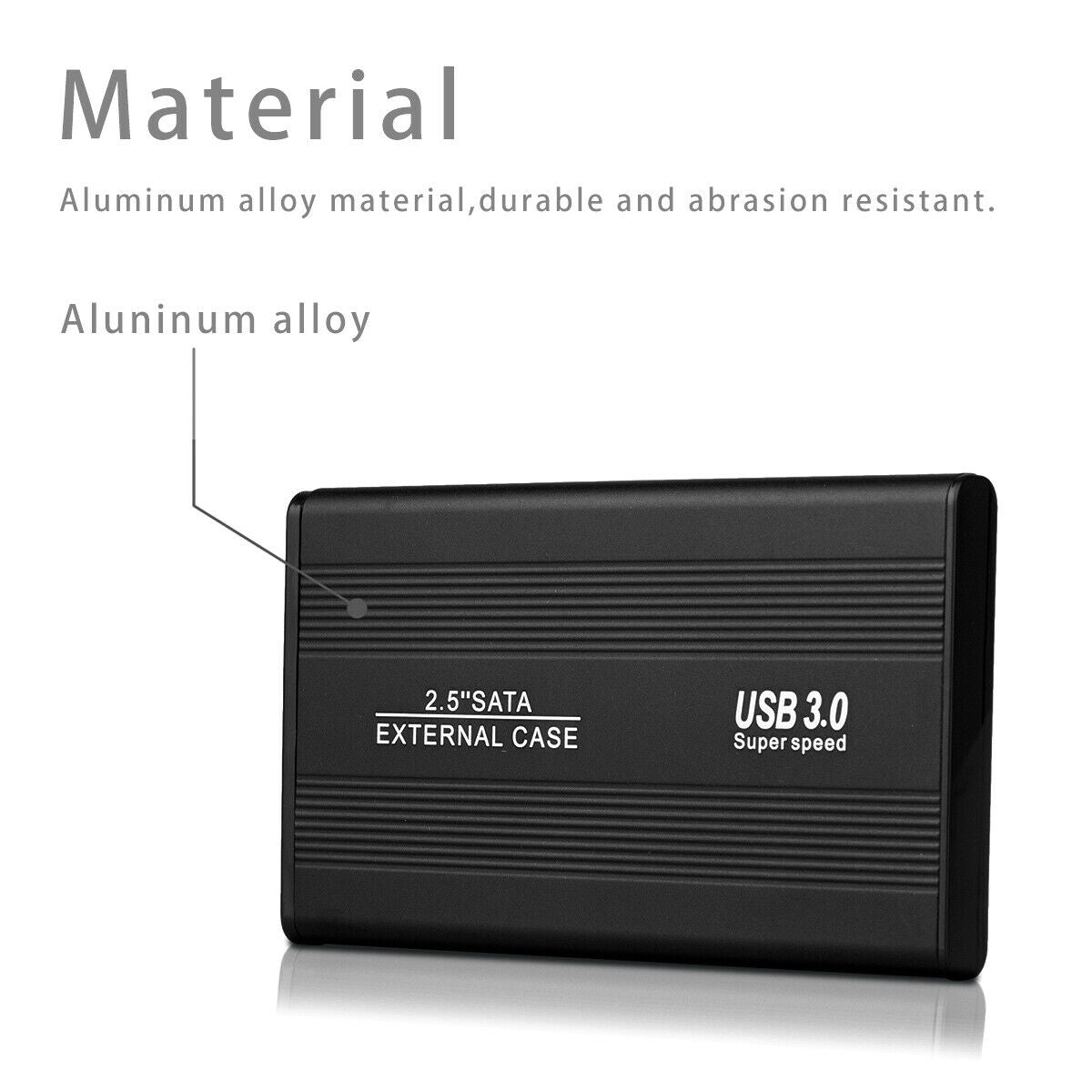 USB 3.0 External Backup Hard Drive Slim Case Enclosure 2.5" Portable HDD Sata SSD