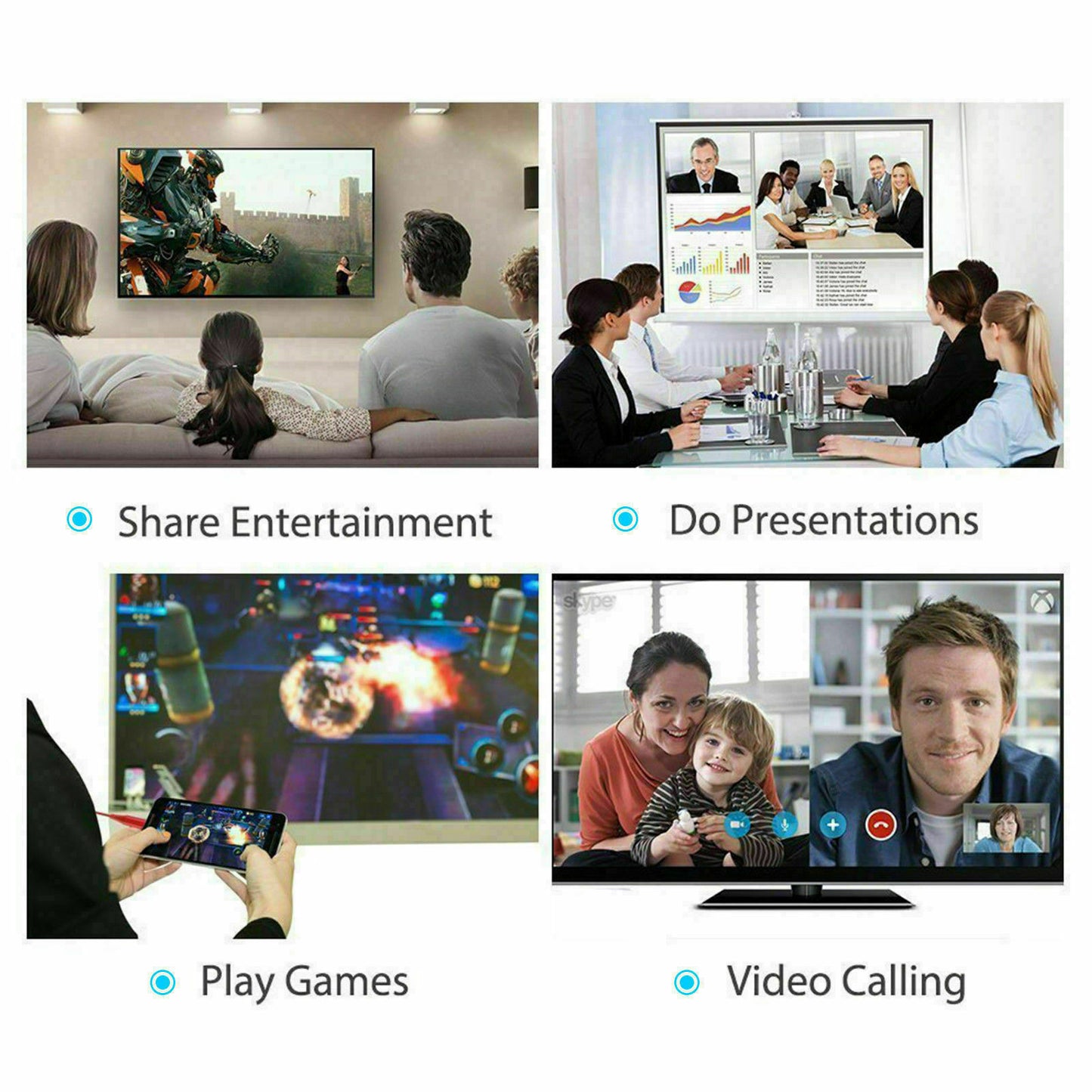 4K USB Type C 3.1 Male to HDMI Male Adapter Converter with Charging Cable For Samsung Galaxy S9 S10 S20 S21 Note 9 10 20
