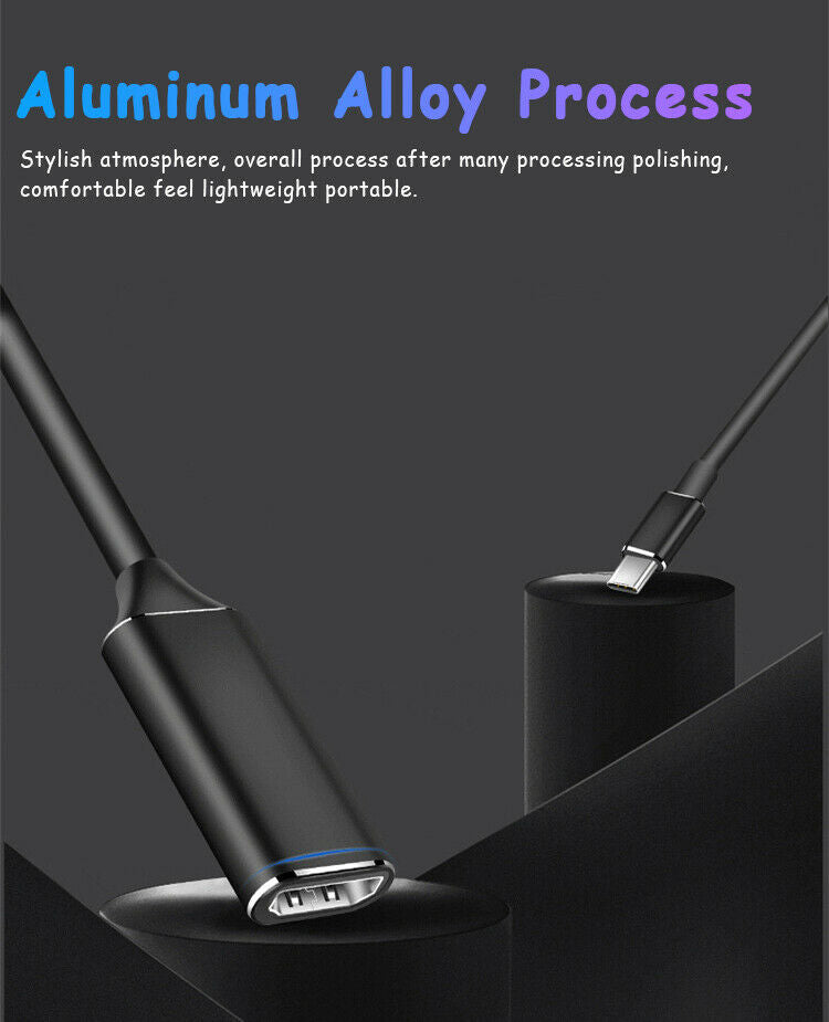 4K USB-C Type C USB 3.1 Male to HDMI Female HDTV Adapter Converter Cable for MacBook Pro,Dell XPS 12 13 15,Samsung Galaxy S9 S10 S20 S21
