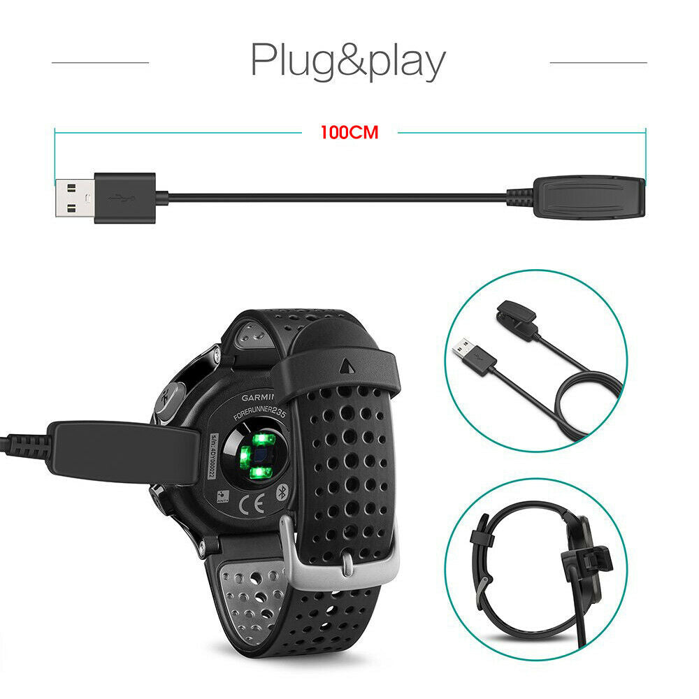 USB Charger Charging Clip Cable for Garmin Vivomove HR/Approach S6 S20 G10/Forerunner 735XT 235 35 230 630 645 Smart Watch
