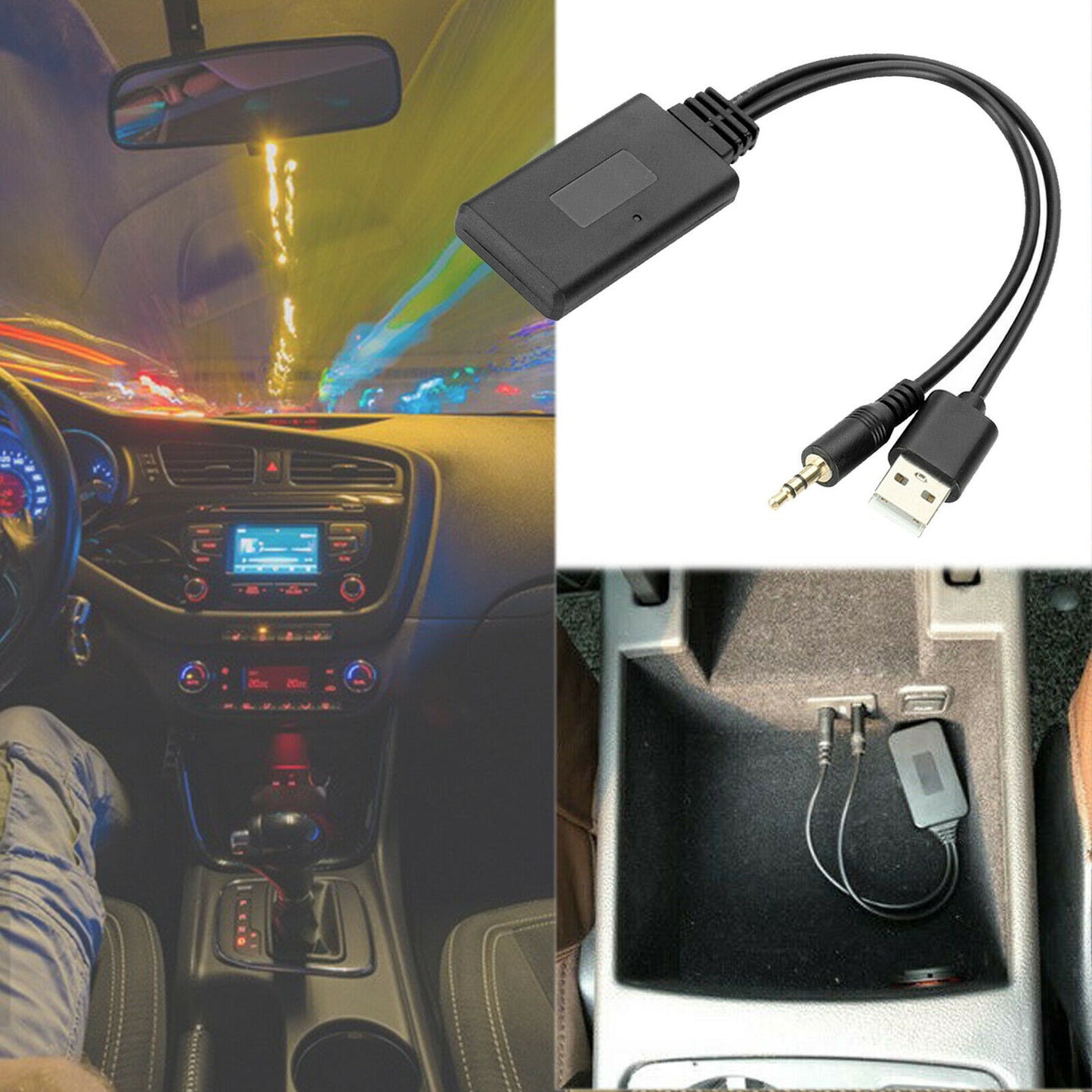 Bluetooth 5.0 Receiver Adapter USB + 3.5mm Jack Stereo Audio For Car AUX Speaker