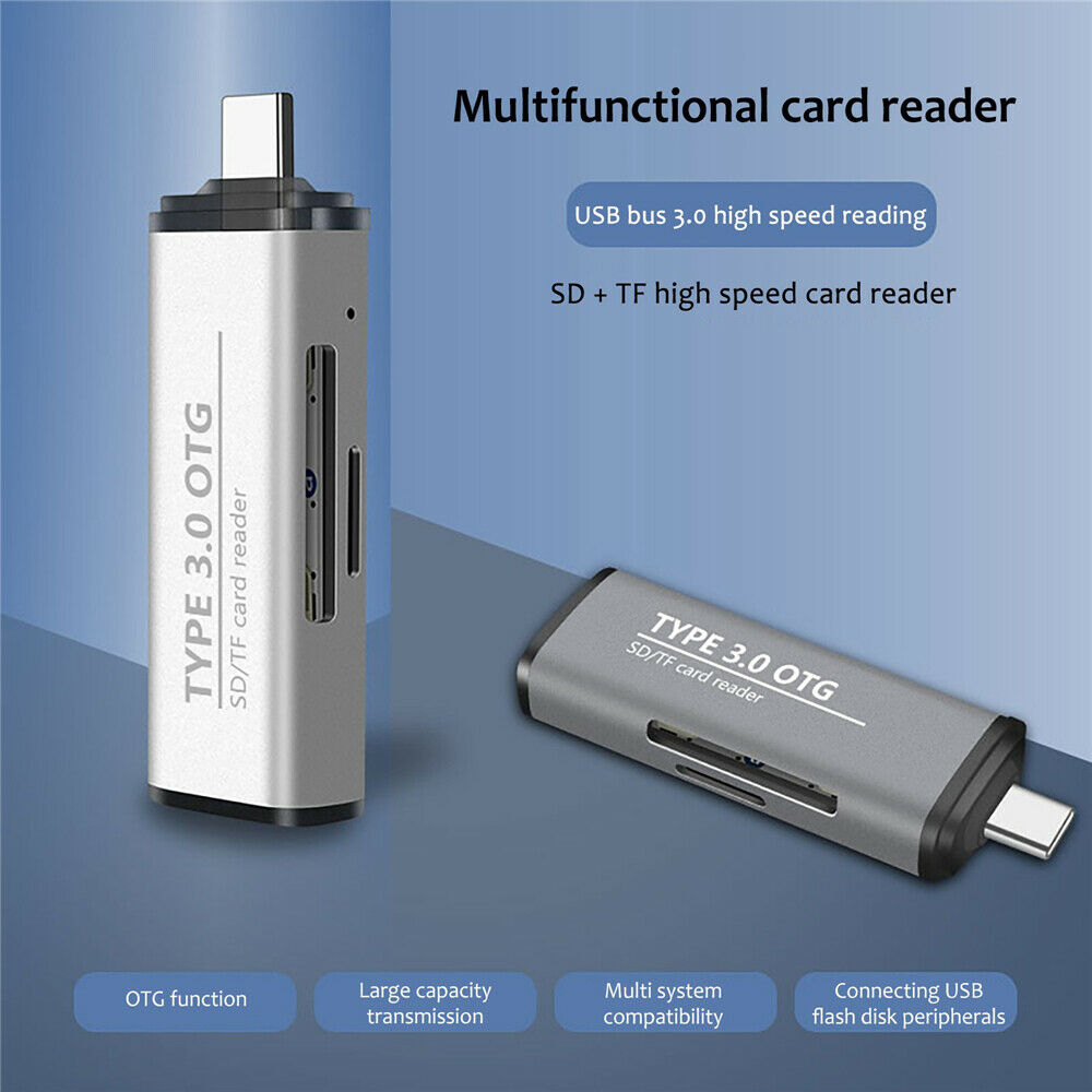USB C SD/ Micro SD/ TF Memory Card Reader Type-C to Female USB 3.0 OTG Memory Adapter Phone Laptop Computer