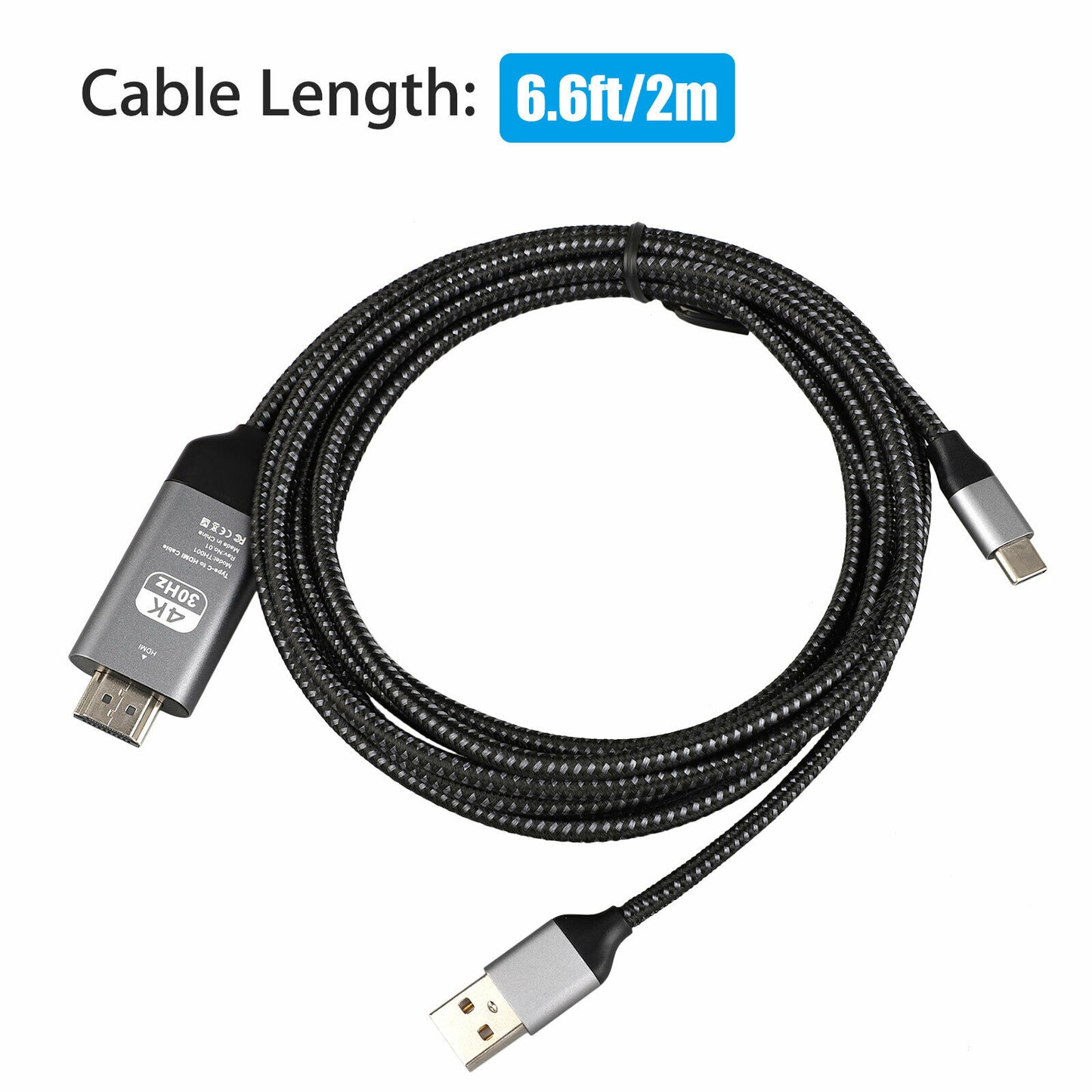 4K USB Type C 3.1 Male to HDMI Male Adapter Converter with Charging Cable For Samsung Galaxy S9 S10 S20 S21 Note 9 10 20
