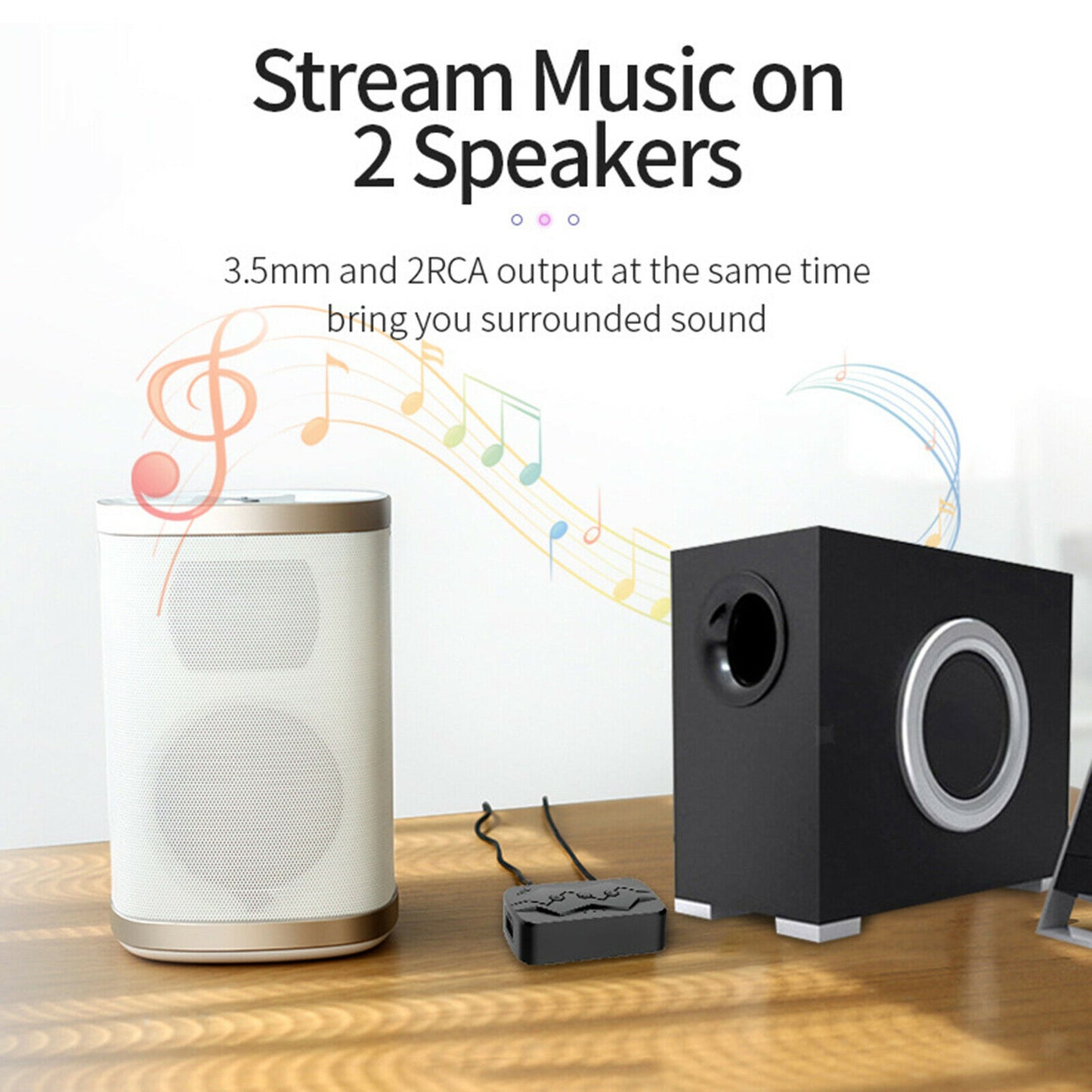 Bluetooth Receiver NFC Bluetooth Transmitter Supports TF Card USB To Play RCA Call 5.0 Interference All-in-one