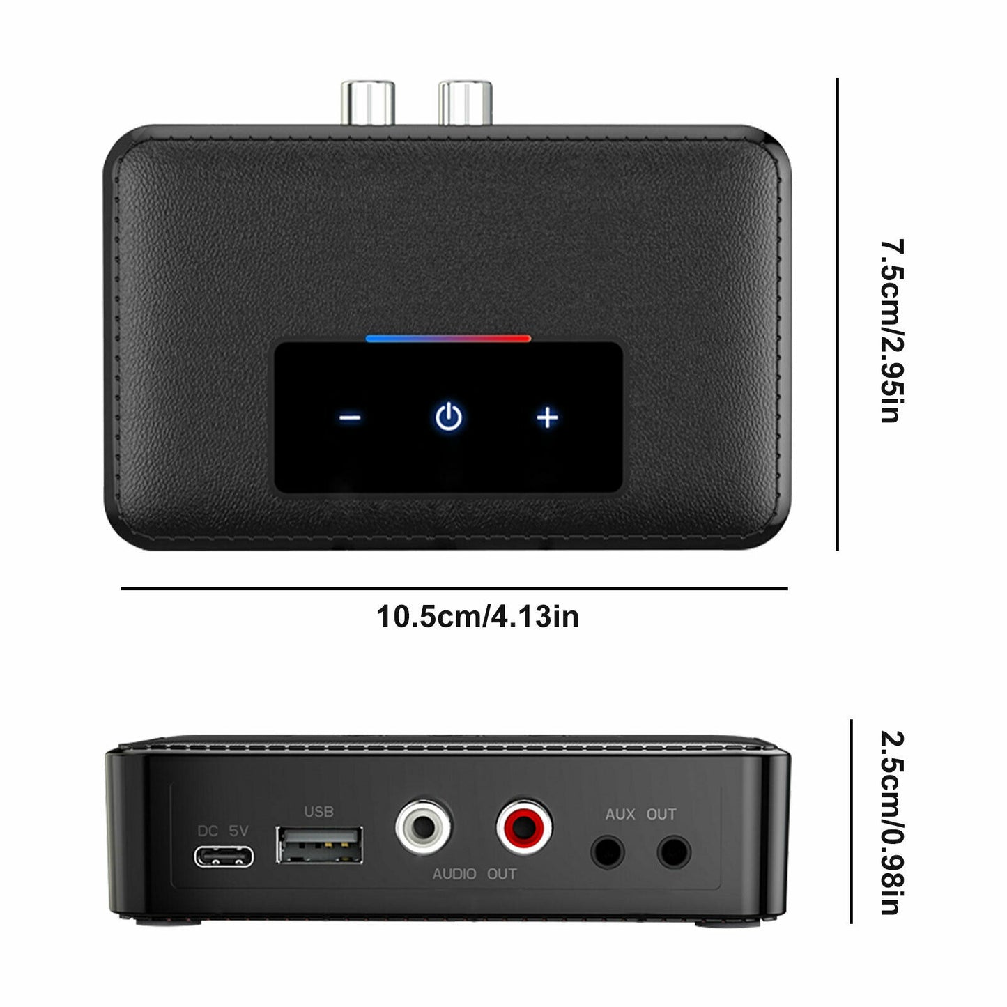 Bluetooth 5.0 Transmitter Receiver HiFi Wireless 3.5mm AUX NFC to 2 RCA Audio Adapter