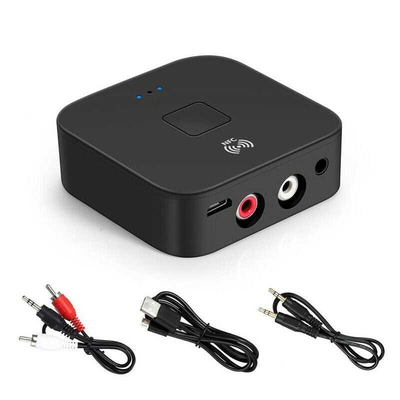 Bluetooth 5.0 Receiver Wireless 3.5mm Jack AUX NFC to 2 RCA Audio Stereo Adapter