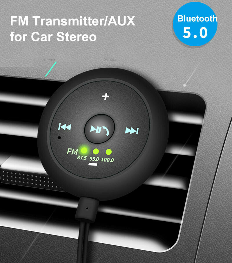 AUX-in Bluetooth Wireless Receiver Adapter FM Transmitter for Car Stereo Audio