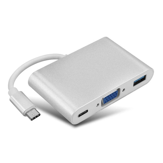 3in1 Type C USB 3.1 to USB-C/VGA/USB 3.0 Multiport Charging Adapter Cable Converter Hub For Apple Macbook