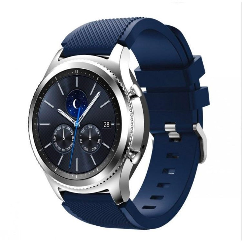 Blue Silicone Rubber Band for Samsung Galaxy Watch 3 45mm/Gear S3 Frontier/Classic 46mm