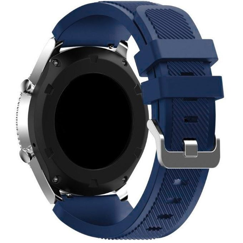 Blue Silicone Rubber Band for Samsung Galaxy Watch 3 45mm/Gear S3 Frontier/Classic 46mm