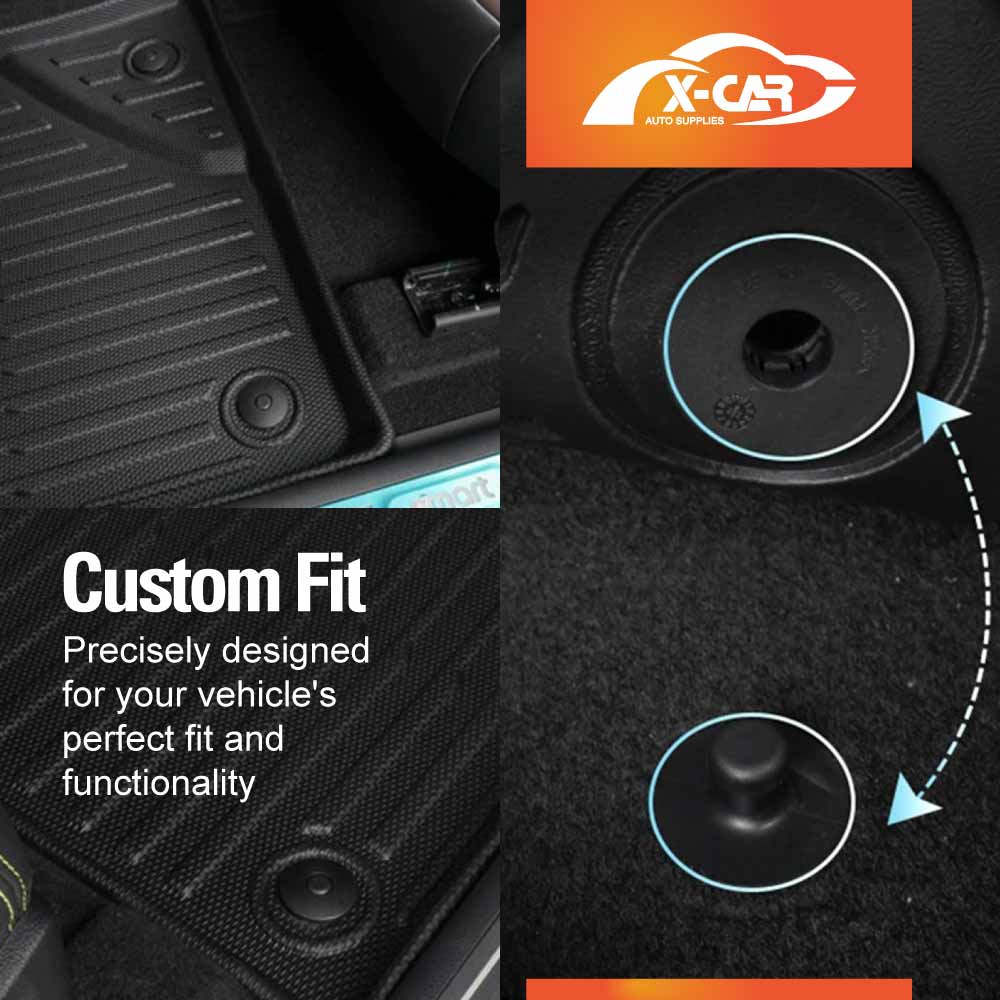 3D Floor Mats Boot Liner Set for Smart #1 2023-Onwards All Weather Heavy Duty Cargo Car Trunk Luggage Tray