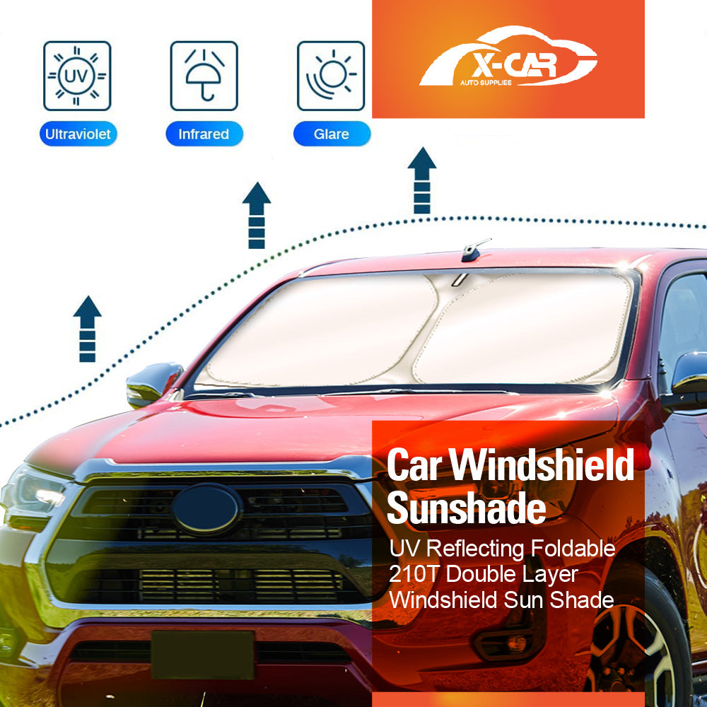 WindScreen Sun Shade for Toyota Hilux 2015-2025 Blocks UV Rays Sun Visor Protector Foldable Sunshade