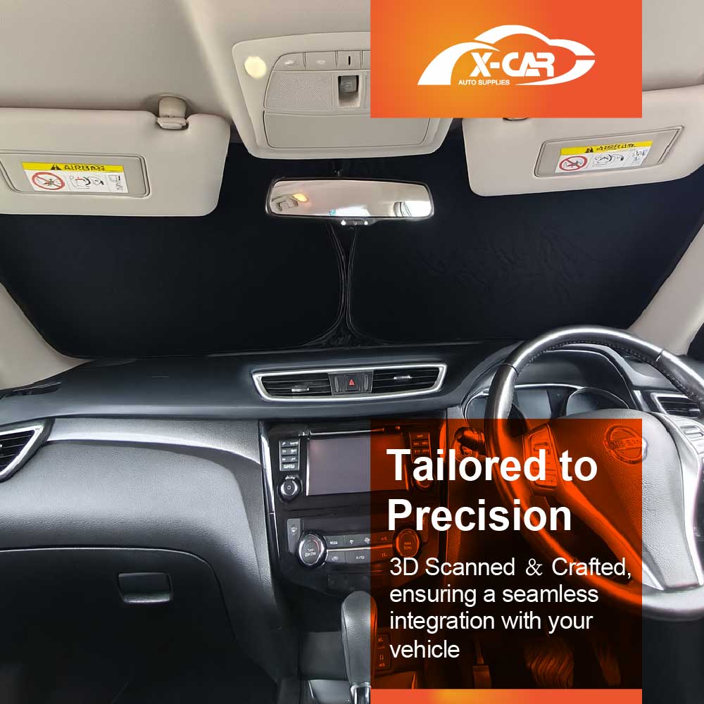 WindScreen Sun Shade for Nissan X-trail 2013-2021 Blocks UV Rays Sun Visor Protector Foldable Sunshade