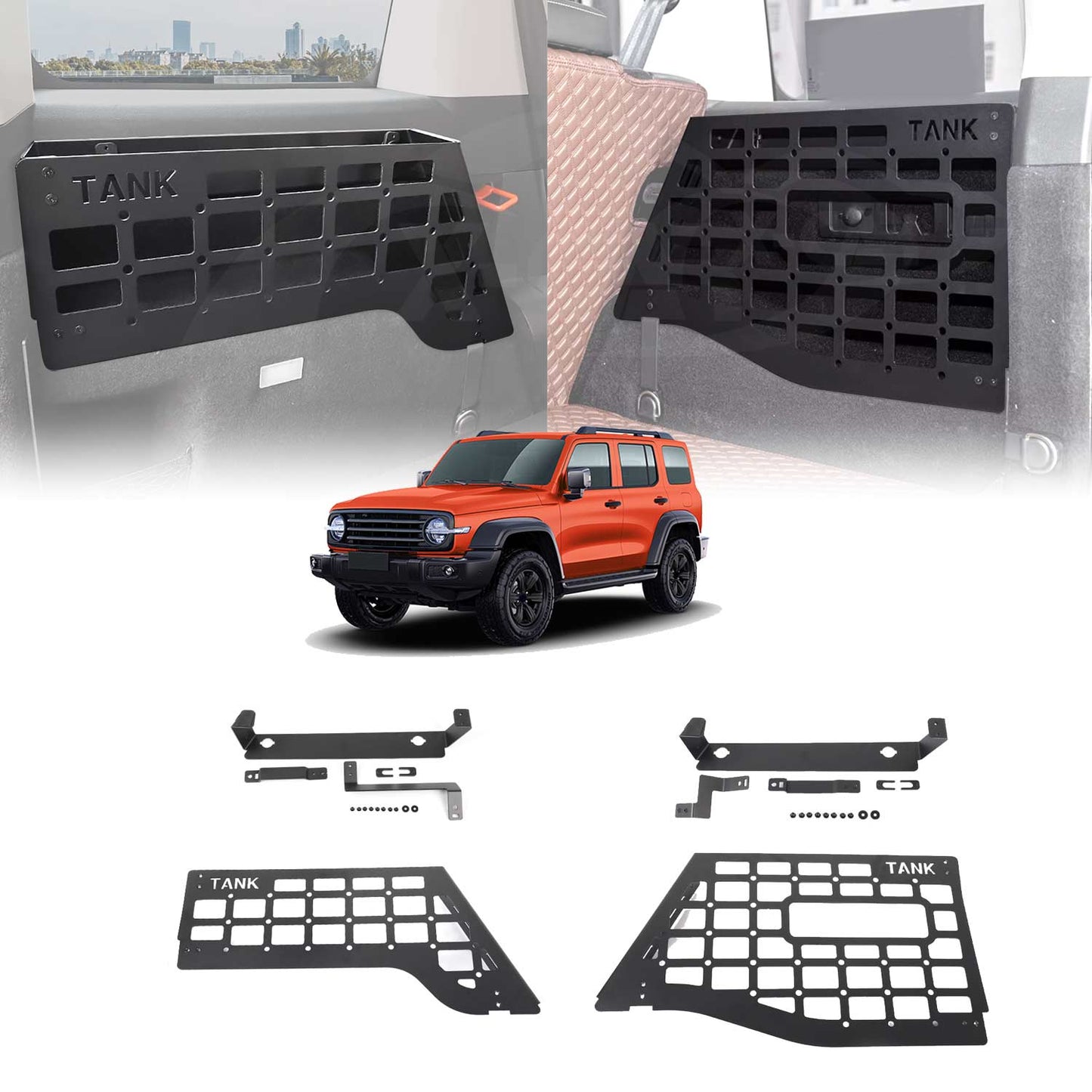 Trunk Storage Rack Left And Right For GWM Tank 300 2023-2025 Boot Side Storage Shelves Shelf Interior Modification Accessories