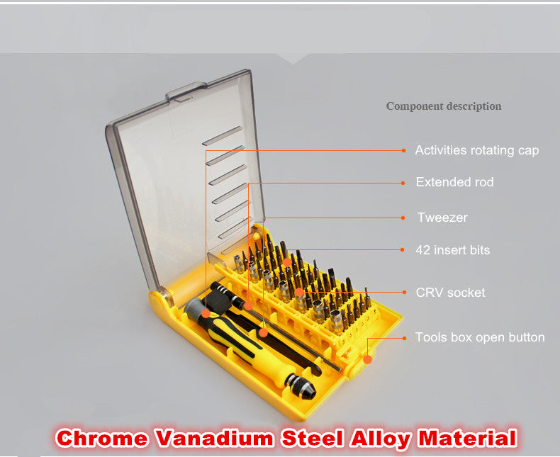 45 in 1 Professional Repair Tool Torx Screw Hardware Precision Screwdriver Kit for iPhone Mobile Smart Phones MacBook Air/Pro PC Laptop Computer