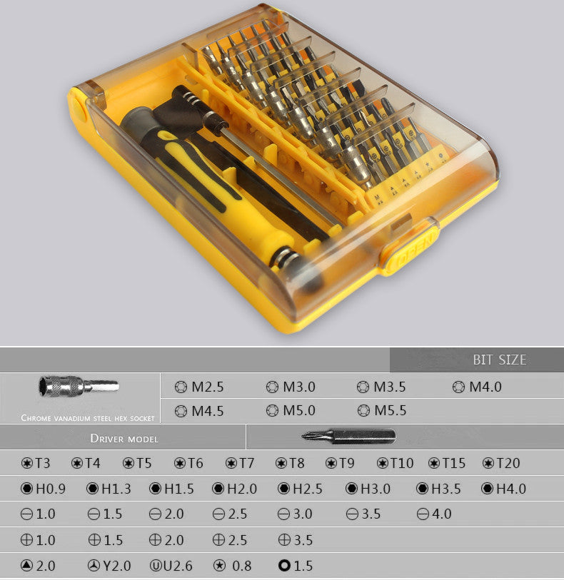 45 in 1 Professional Repair Tool Torx Screw Hardware Precision Screwdriver Kit for iPhone Mobile Smart Phones MacBook Air/Pro PC Laptop Computer