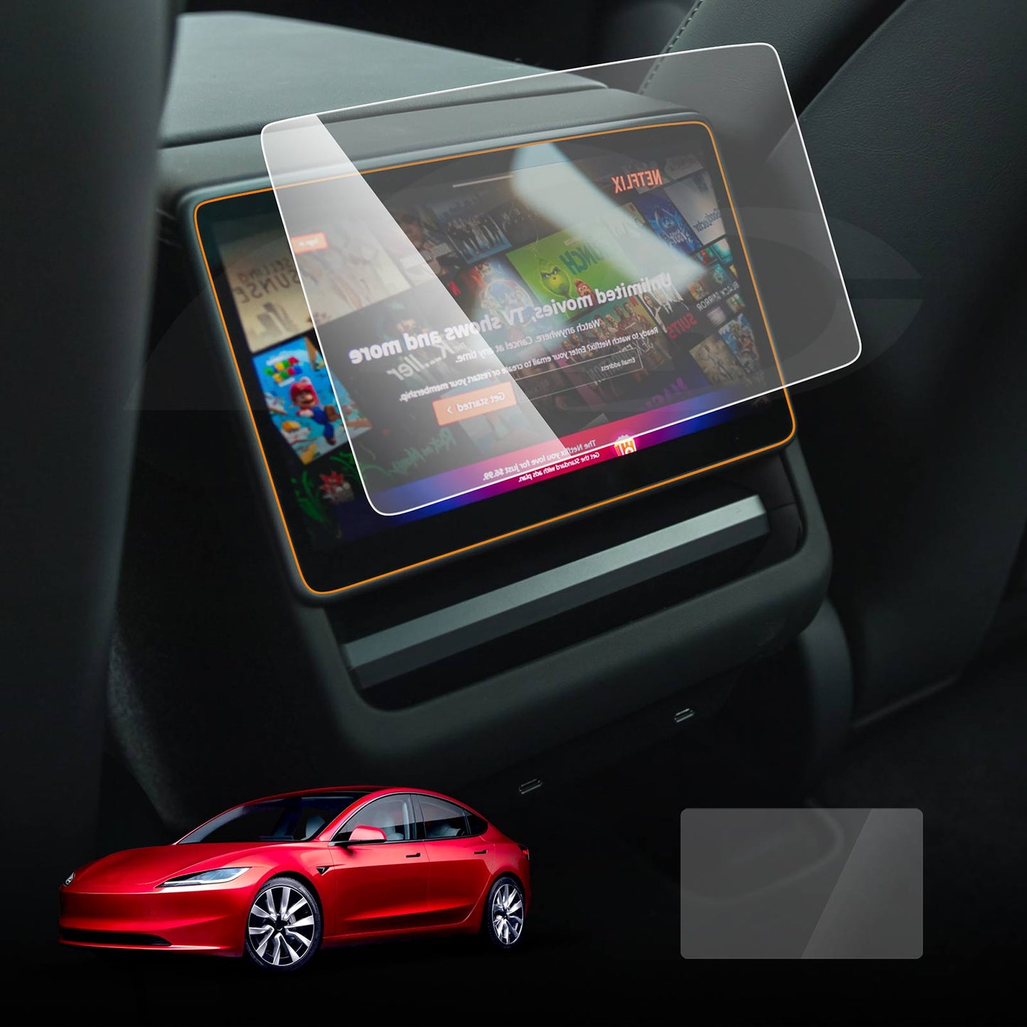 Tempered Glass Dash Center Console Screen Protector for Tesla Model 3 Highland 2023-2025 Touchscreen Anti-Scratch Cover Accessories