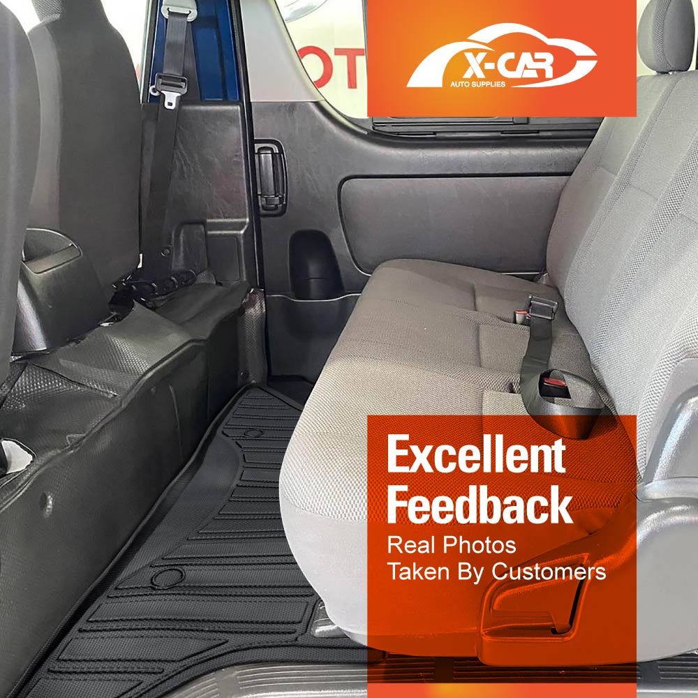 3D Floor Mats for Toyota Hiace LWB Van 2005-2018 Customized Heavy Duty All Weather Car Mat Floor Liner Full Set Carpet