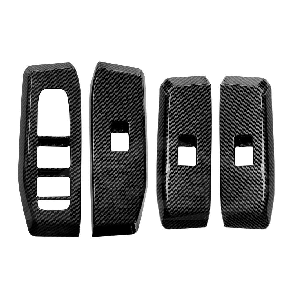 Power Window Control Switch Panel Trim for Toyota Prado 250 Series 2024-2025 Carbon Fiber Style Decor Cover Protector