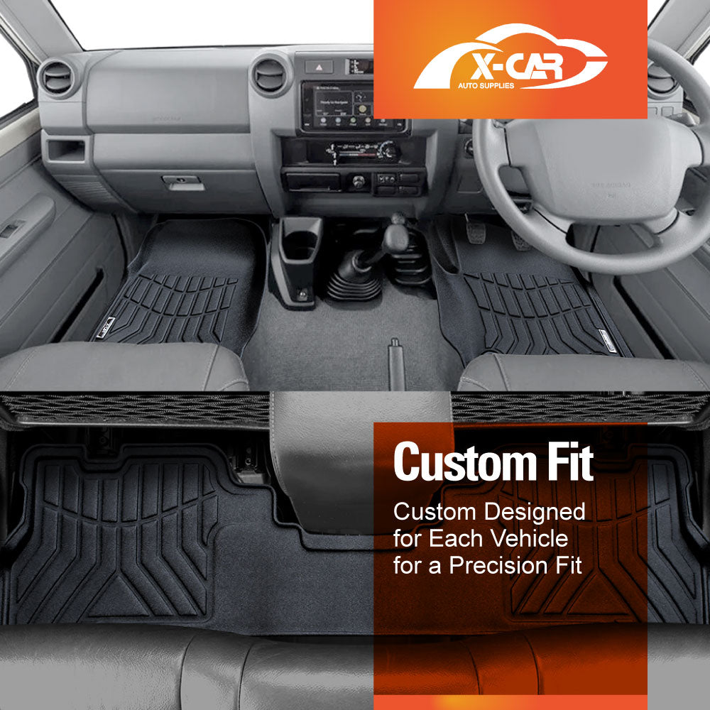 3D Floor Mats for Toyota Landcruiser 70/79/76 Series Dual Cab 2012-2022 Customized Heavy Duty All Weather Car Mat Floor Liner Full Set Carpet