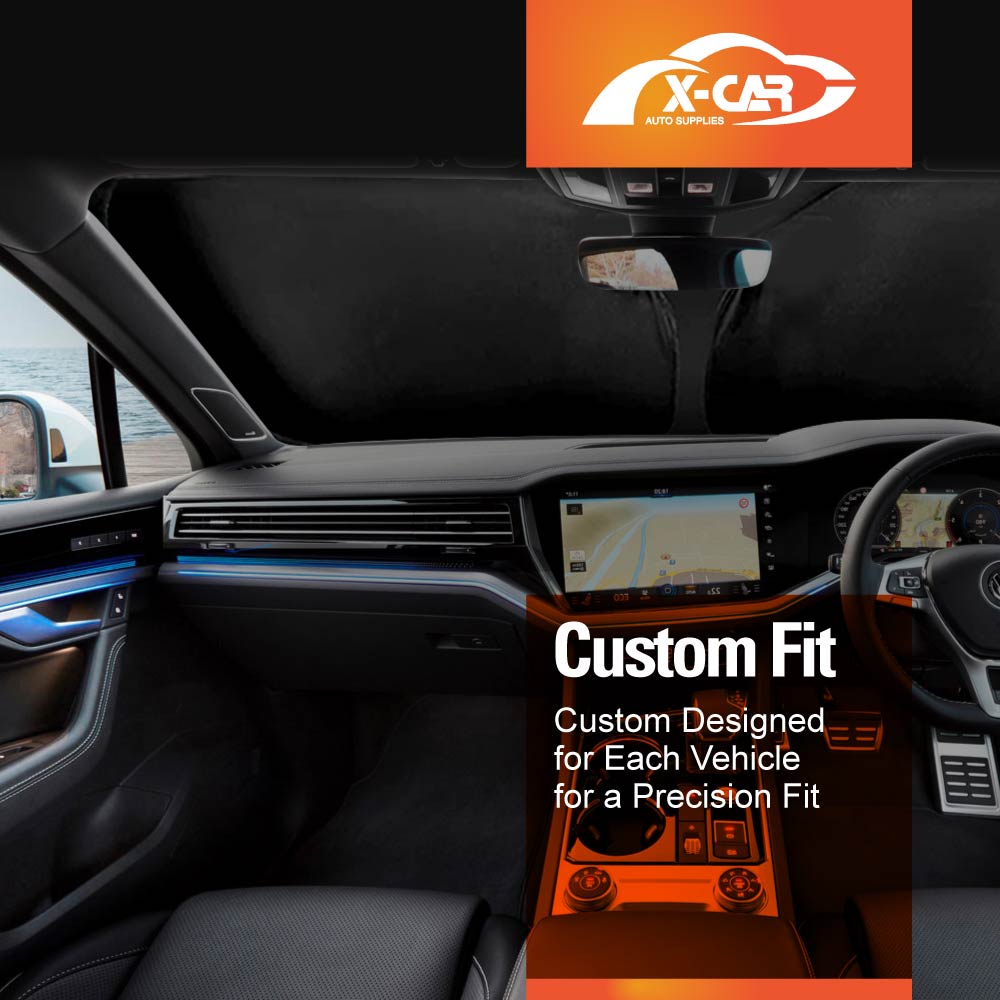 WindScreen Sun Shade for Volkswagen VW Touareg 2019-2024 Blocks UV Rays Foldable Custom Wind Screen Sun Visor Protector