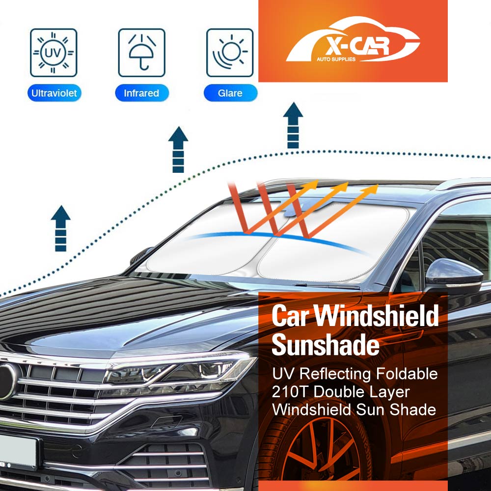 WindScreen Sun Shade for Volkswagen VW Touareg 2019-2024 Blocks UV Rays Foldable Custom Wind Screen Sun Visor Protector
