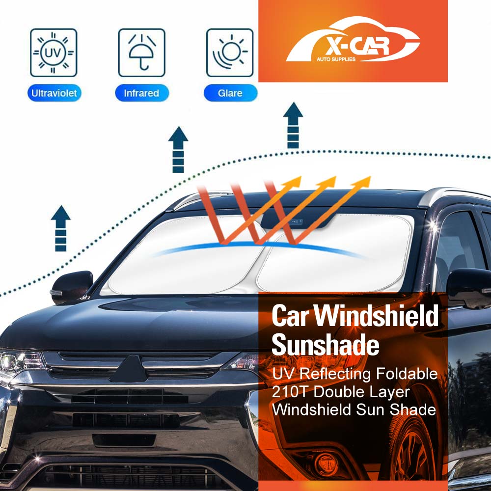 WindScreen Sun Shade for Mitsubishi Outlander 2012-2021 Blocks UV Rays Foldable Custom Wind Screen Sun Visor Protector