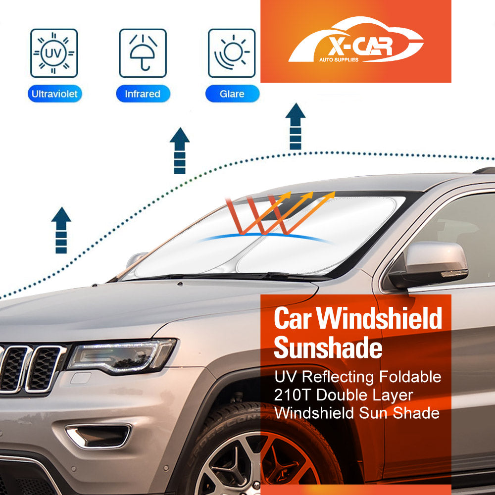 WindScreen Sun Shade for Jeep Grand Cherokee 2011-2021 Blocks UV Rays Foldable Custom Wind Screen Sun Visor Protector