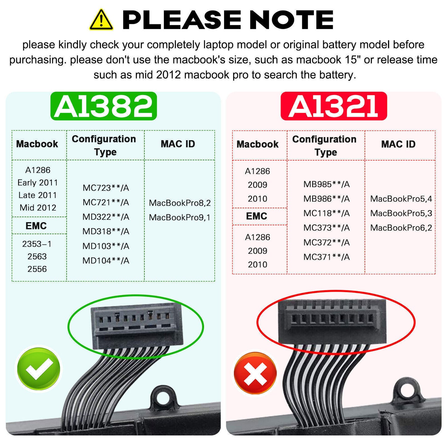Replacement Battery for Apple MacBook Pro 15'' inch Unibody A1382 A1286 2011-2012