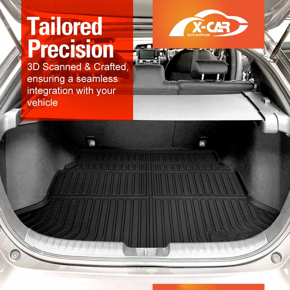 3D Floor Mats Boot Liner for Honda Civic Hatch 11th 2021-2024 All Weather Heavy Duty Cargo Car Trunk Luggage Tray