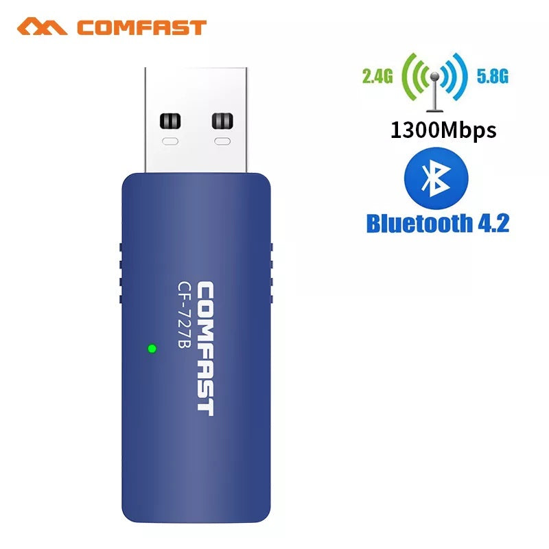 1300Mbps 5GHZ 2.4Ghz Dual Band USB Wireless Wifi Adapter Bluetooth 4.2 Wi-fi Network LAN Card PC Wifi Receiver wifi antenna