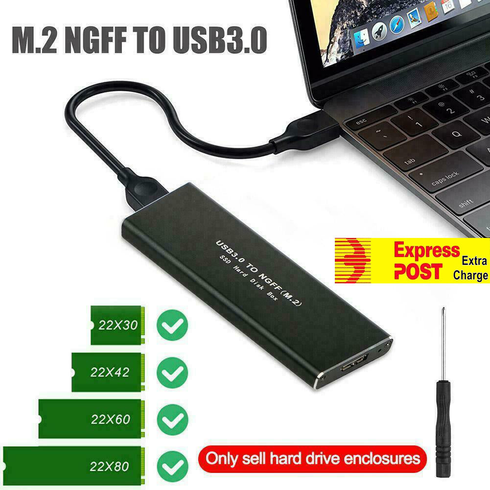 M.2 SATA SSD to USB 3.0 External SSD Reader Converter Adapter Enclosure with UASP, NGFF M.2 2280 2260 2242 2230 SSD with Key B/Key B+M