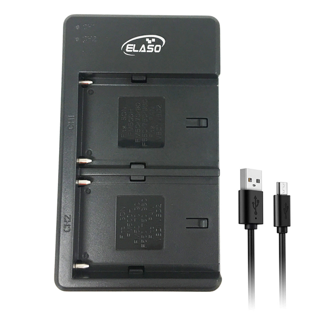 USB Dual Charger for Sony NP-F330, F550, F570, F750, F770, F960, F530, F330, F570, CCD-SC55, TR516, TR716, TR818 Battery